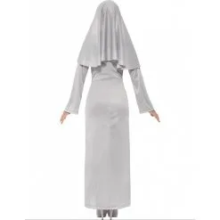 Party Fiesta Kostüm Gothic Nonne Grau Mit Kleid Und Kopfteil