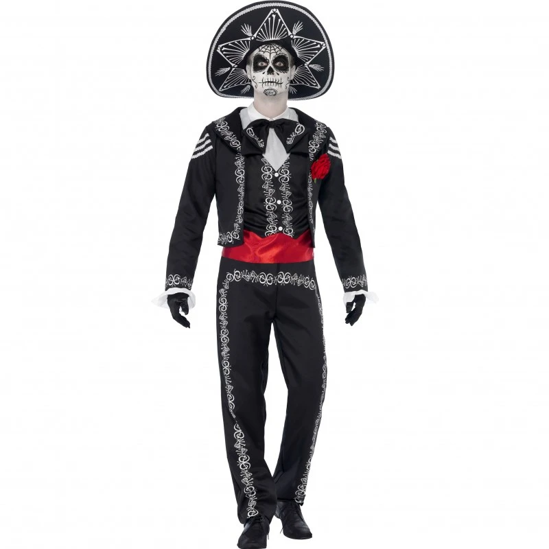 Party Fiesta Kostüm Mariachi Skelett Für Herren 3 Party Fiesta Kostüm Mariachi Skelett Für Herren